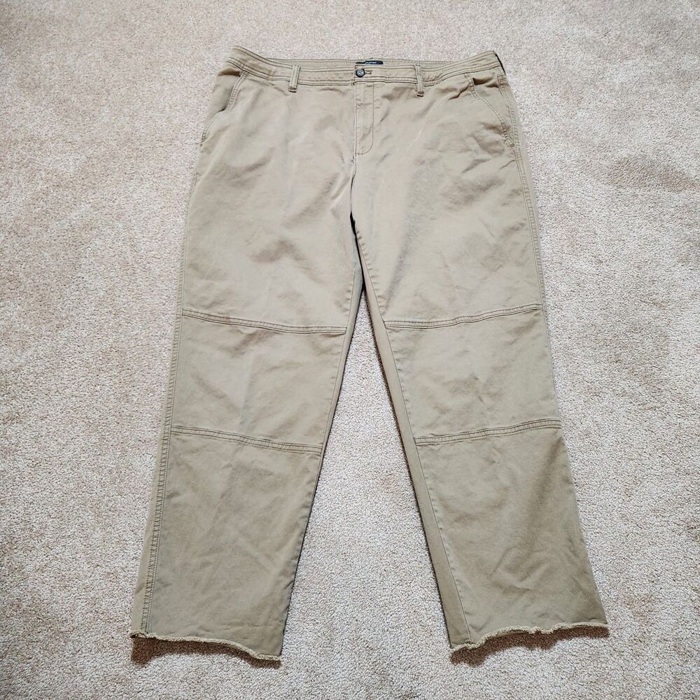 Banana Republic Pants Women 18 Slim Mid-Rise Authentic Air Force khaki Raw Hem